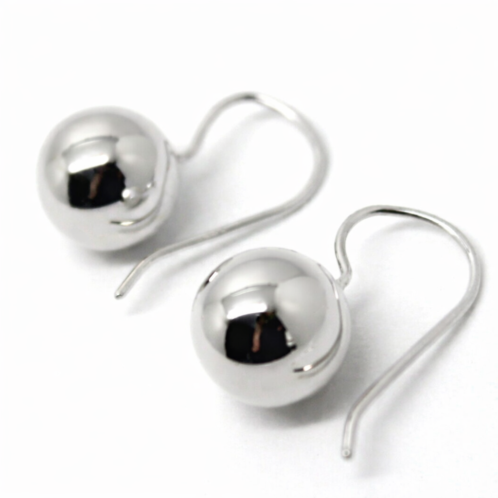 Kaedesigns New Genuine 9ct Yellow, Rose or White Gold 12mm Euro Ball Drop Earrings