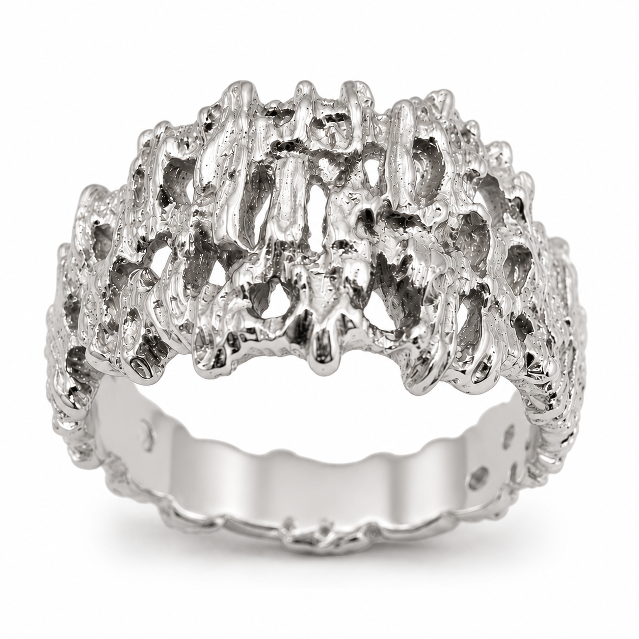 Genuine 9ct  9k 375 Full Solid Yellow, Rose or White Gold Nugget Ring 12mm Wide - Choose your size Sizes J to O