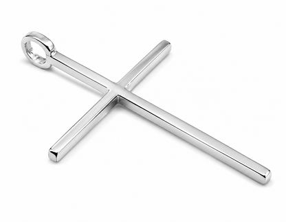 Kaedesigns, Genuine Solid 9ct 9K 375 Yellow, Rose or White Gold Thin Large Plain Cross Pendant