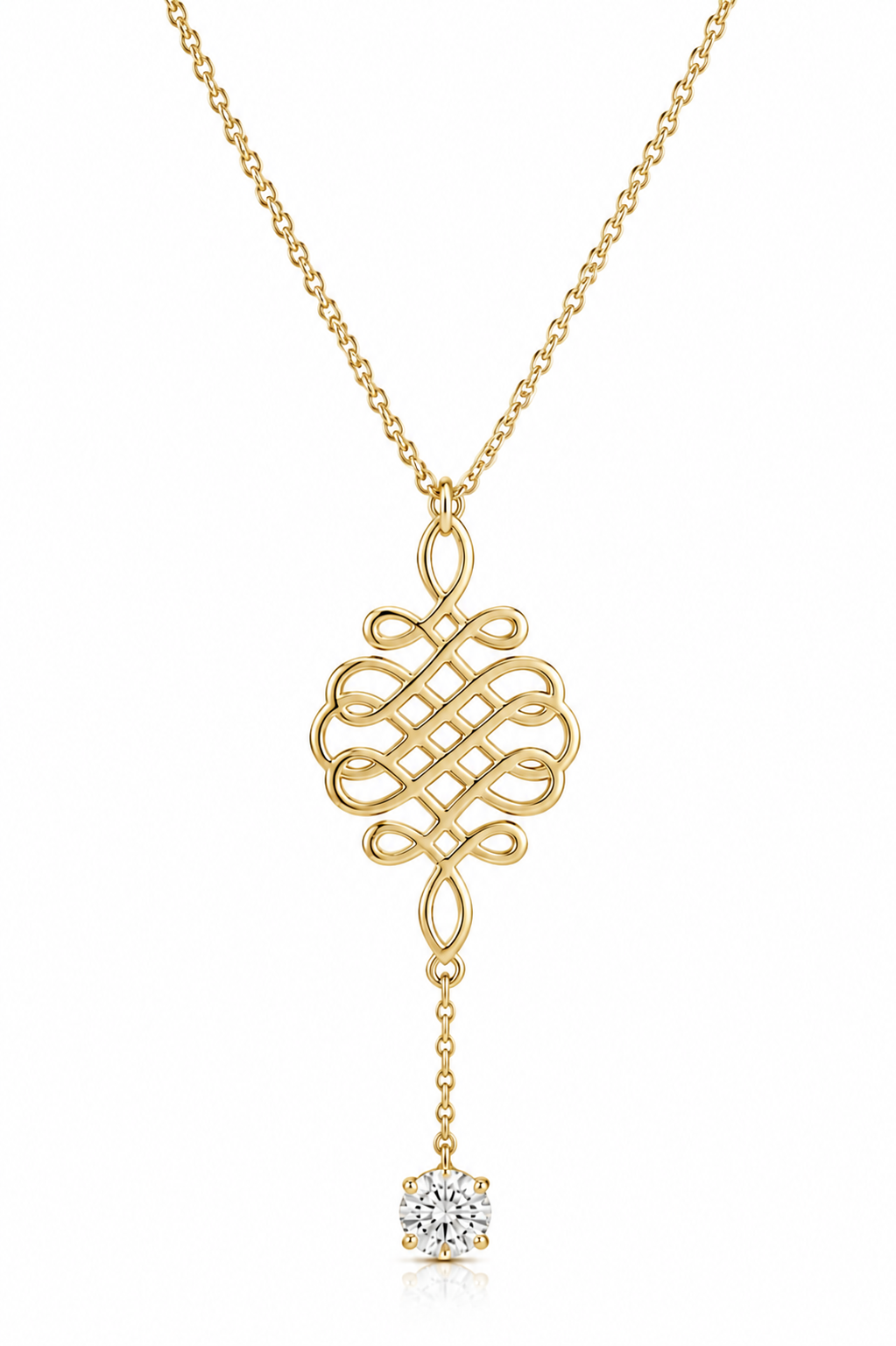 Genuine 9ct 9k 375 Yellow Gold Belcher Cable Chain Necklace 42cm + Filigree Disc Pendant + Lab Grown Diamond