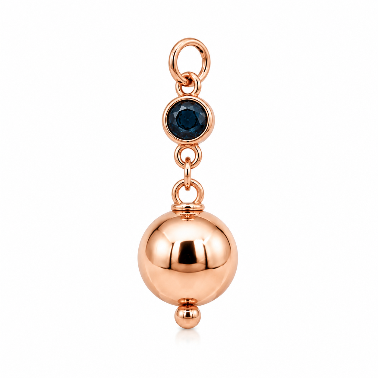 Genuine 9ct 9k 375 Genuine Yellow, Rose or White Gold London Blue Topaz Ball Round Circle Pendant
