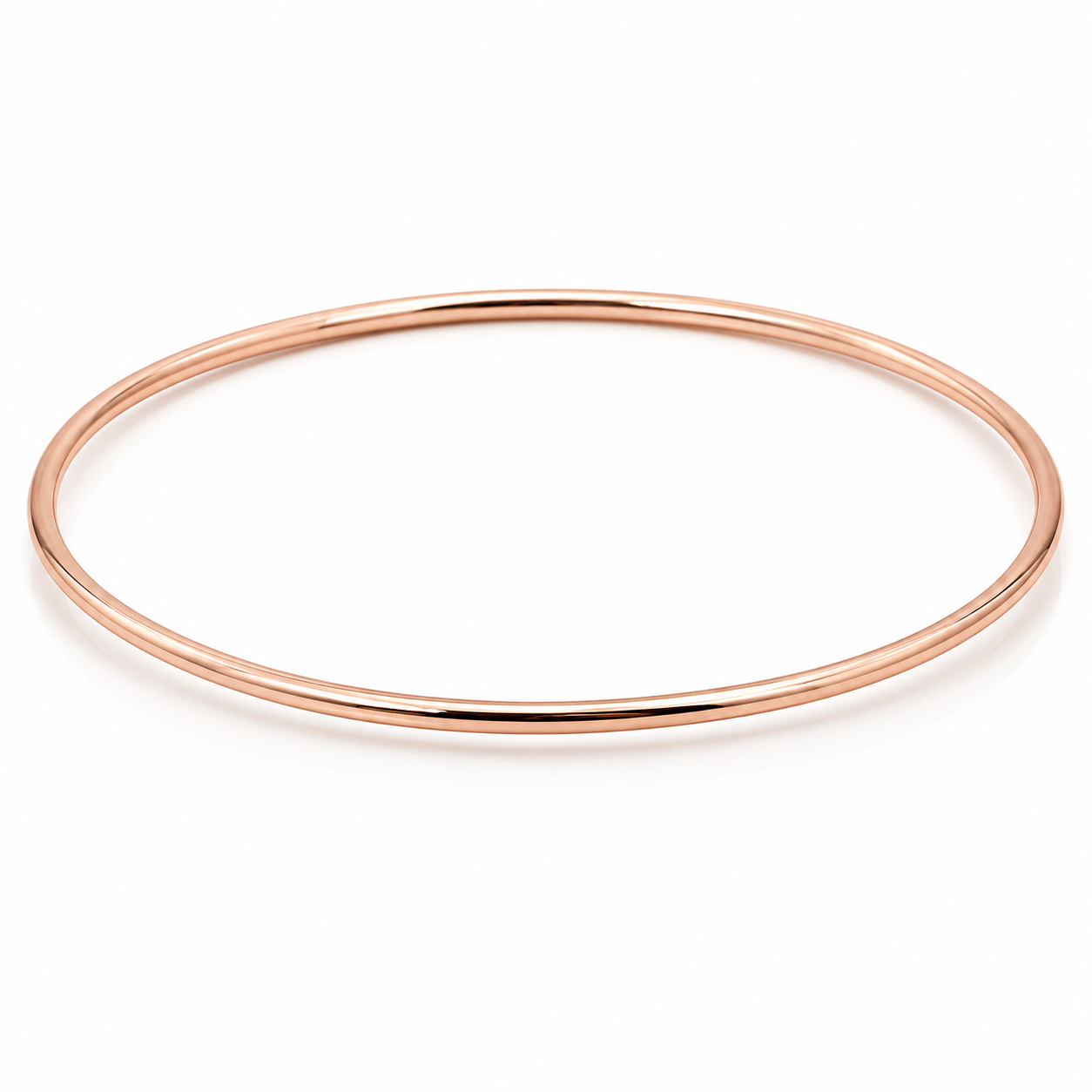 Genuine 9ct 9kt 375 FULL SOLID Yellow, Rose or White gold 1.5mm GOLF bangle 65mm inside diameter
