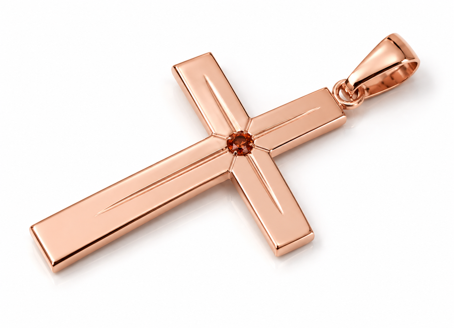 Kaedesigns Large Heavy Ruby Set 9ct 9k 375 Yellow, Rose or White Gold Cross Crucifix Pendant