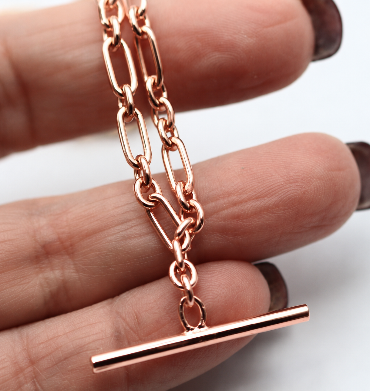 Genuine Solid 45cm 9ct 9k 375 Yellow, Rose or White Gold Fancy Link Chain Necklace + T-Bar