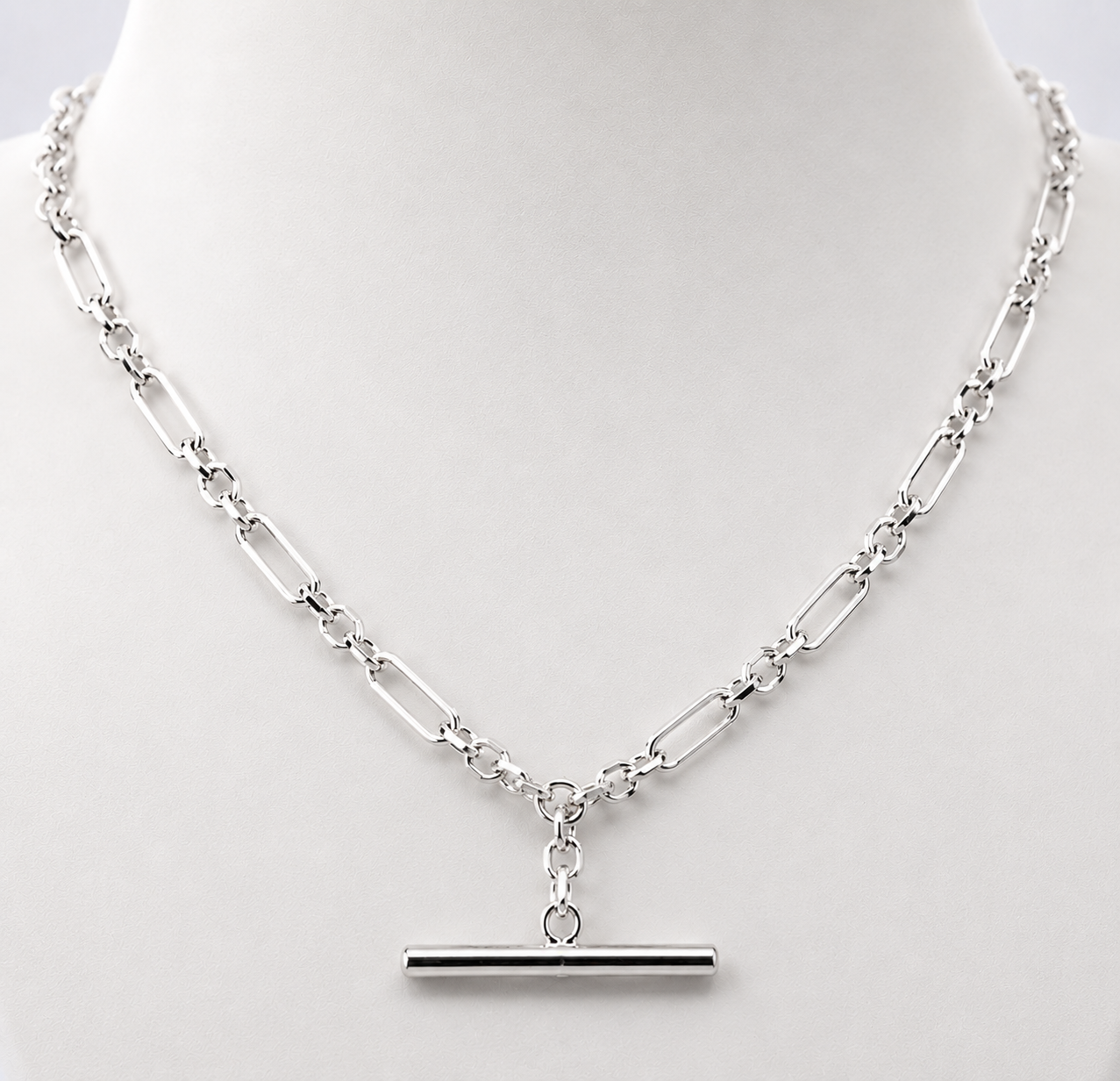 Genuine Solid 45cm 9ct 9k 375 Yellow, Rose or White Gold Fancy Link Chain Necklace + T-Bar
