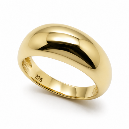 Genuine Solid 9ct 9K 375 Yellow, Rose or White Gold High 7mm Dome Ring Your Size - Sizes R to Z