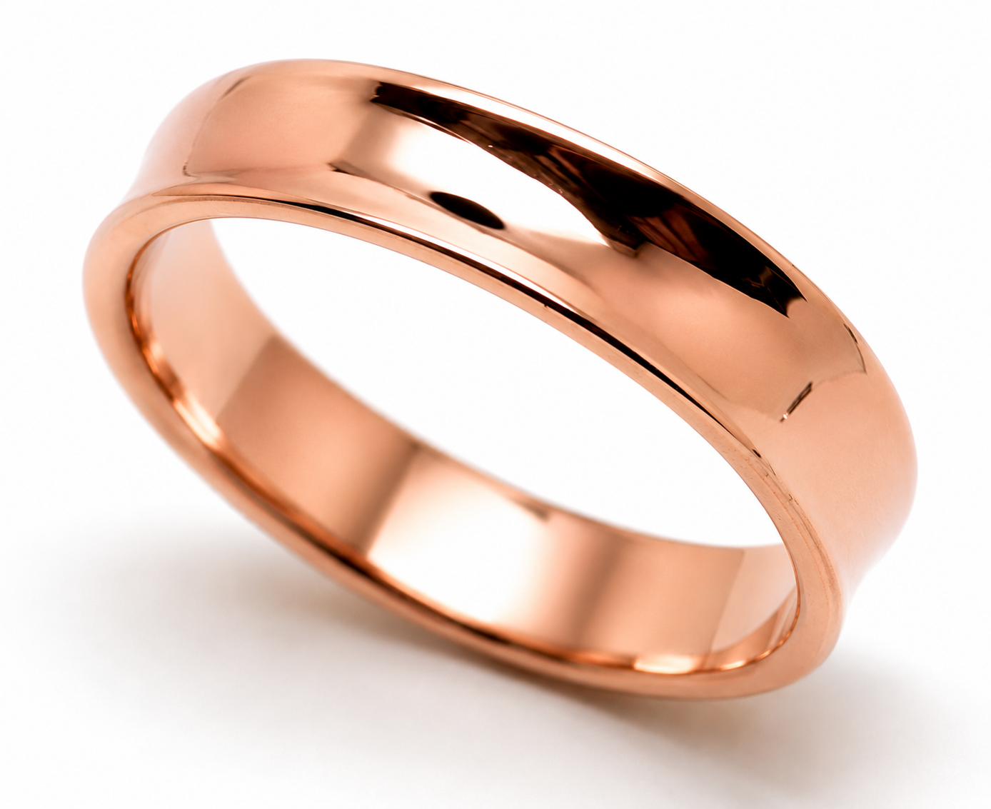 Genuine Full Solid 9ct 9k 375 Yellow, Rose or White Gold Concave Dome Ring