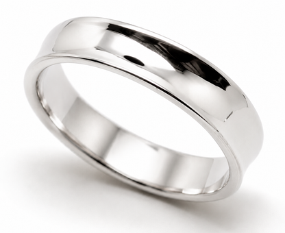Genuine Full Solid 9ct 9k 375 Yellow, Rose or White Gold Concave Dome Ring