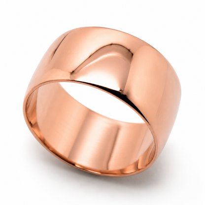 Genuine 9K 9ct 375 Yellow, Rose or White Gold Full Solid 10mm Wide Band Ring -Choose your ring size Q to W