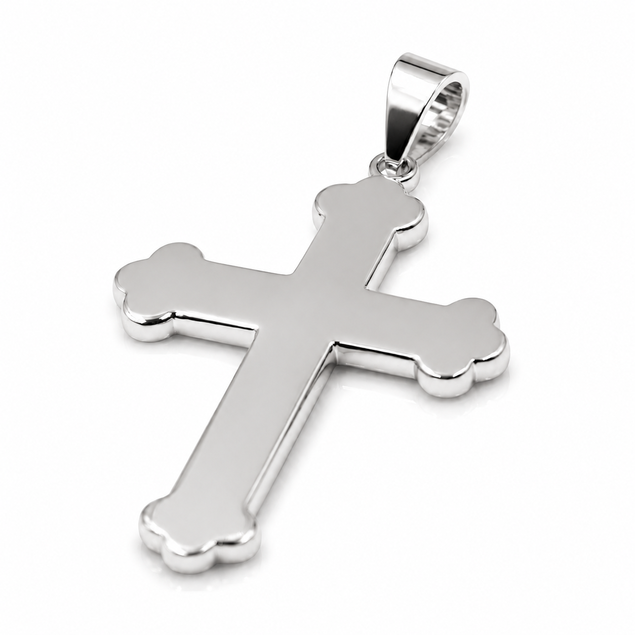 Genuine Full Solid 18ct 18kt 750 Yellow, Rose or White Gold Plain Byzantine Cross Pendant 21g