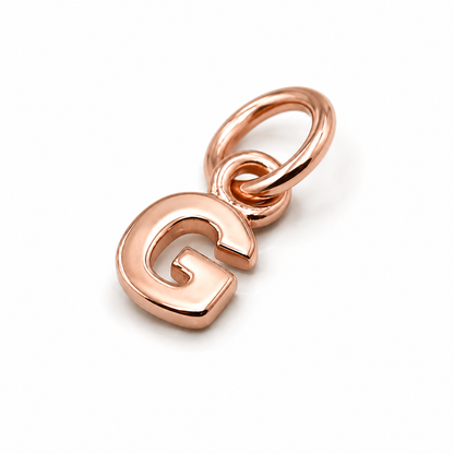 Genuine 9ct 9kt 375 Tiny Very Small Yellow, Rose or White Gold Initial Pendant / Charm G