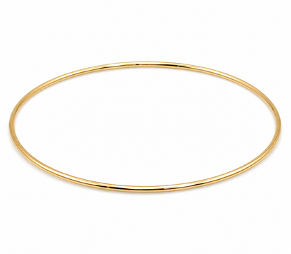 Genuine 9ct 9k 375 Yellow, Rose or White Gold Thin 1.6mm GOLF bangle 65mm inside diameter
