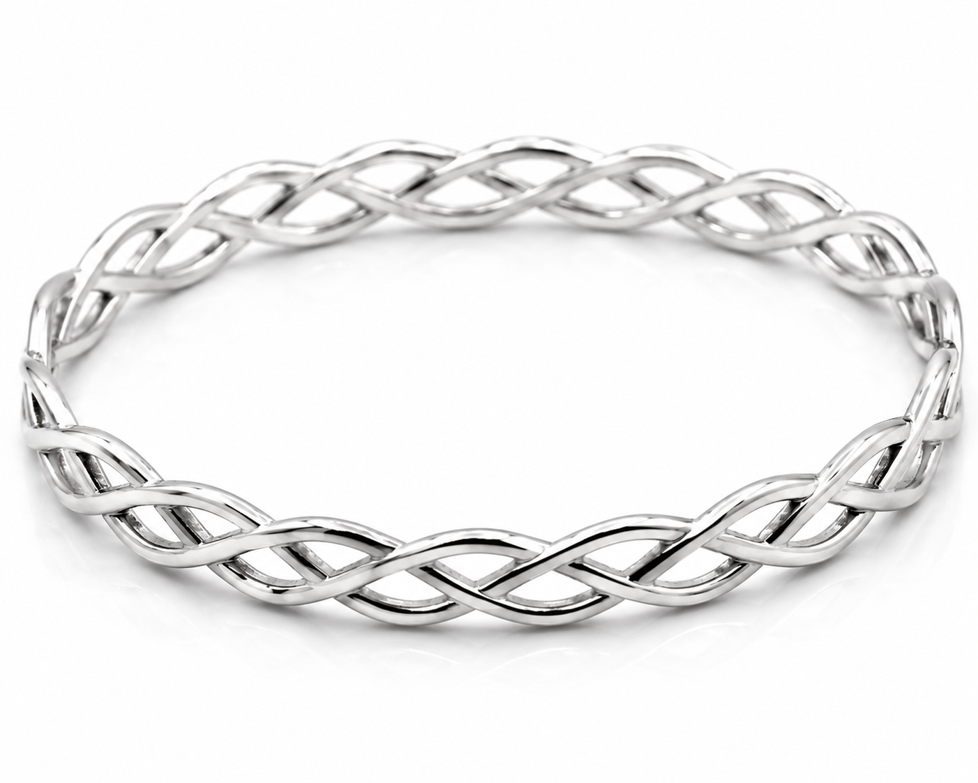 Genuine 9ct 9k 375 Yellow, Rose or White Gold Celtic Knot Oval Bangle 7.1cm X 6cm