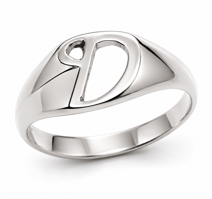 Genuine, Solid 9ct 9k Yellow Or Rose Or White Gold 375 Large Initial Ring D