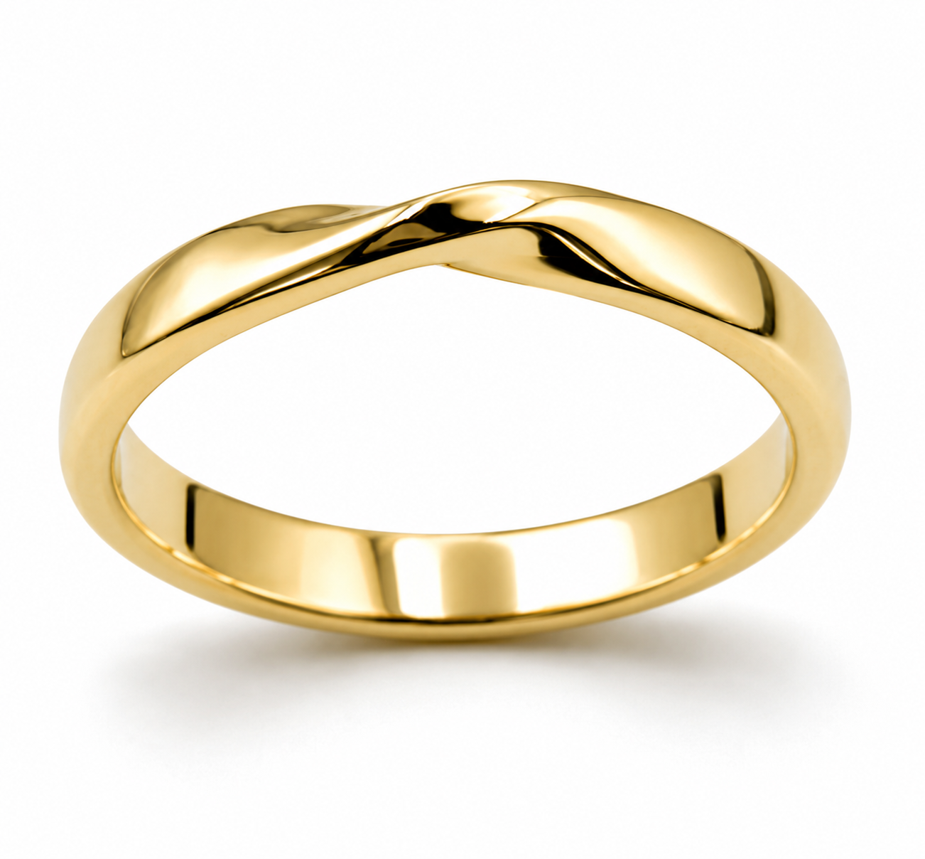Size M 1/2 Twisted Genuine 18ct 18k Yellow, Rose or White Gold 3mm Wide Wedding Band Ring