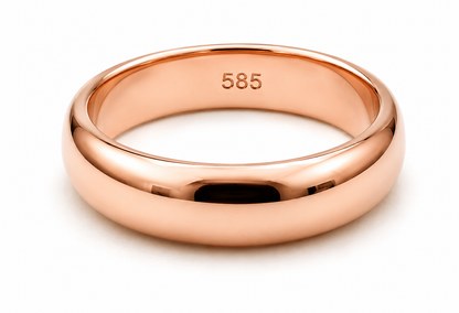 Genuine 14ct 14k 585 Yellow, Rose or White Gold Full Solid 5mm Wedding Ring - Choose your size from H to P