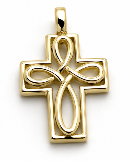 Kaedesigns, Genuine 9ct 9k 375 Yellow, Rose or White Gold 375 Celtic Cross Pendant