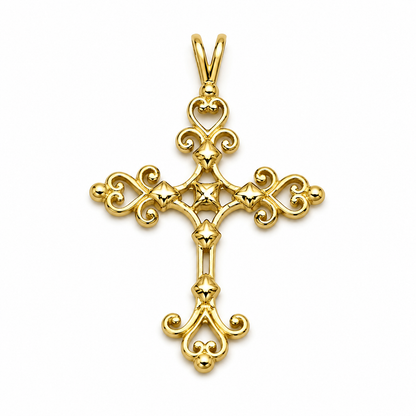 Kaedesigns Genuine 9ct 9K 375 Yellow, Rose or White Gold Fancy Celtic Cross Pendant