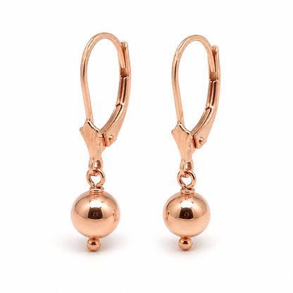 Kaedesigns Genuine 9ct 9k 375 Yellow, Rose or White Gold 6mm Continental Hook Ball Earrings