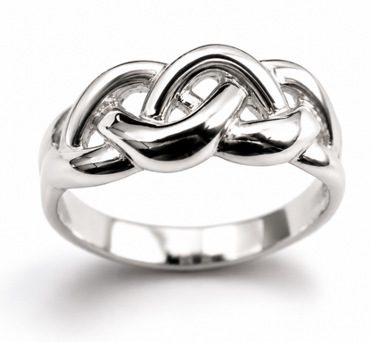 Genuine Solid 9ct 9k 375 White Or Rose Or Yellow Gold Celtic Knot Ring Choose Size