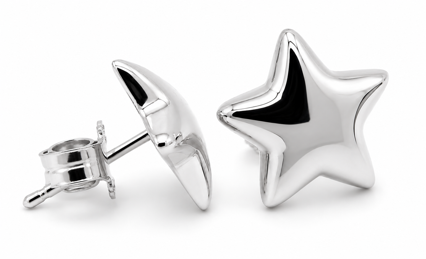 Kaedesigns 9ct 9k 375 Yellow, White or Rose Gold Bubble Drop Star Stud Earrings