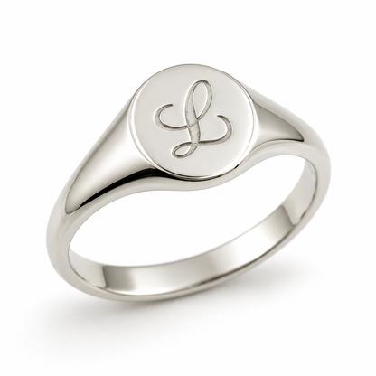 Genuine 9ct 9K 375 Yellow Gold Oval Signet Ring 9mm x 7mm + Engraving of 1 initial - Choose your size
