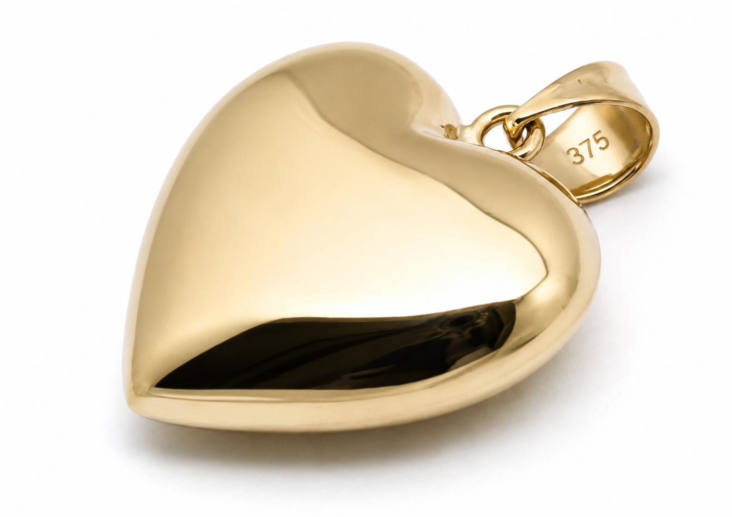 Kaedesigns Genuine 9ct 9kt 375 Extra Heavy Large Puffy Bubble Yellow, Rose or White Gold Heart Pendant