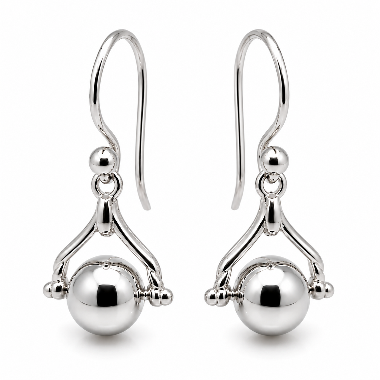Genuine 9ct 9k 375 Yellow, Rose or White Gold Plain Ball Spinner Earrings