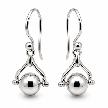 Genuine 9ct 9k 375 Yellow, Rose or White Gold Plain Ball Spinner Earrings