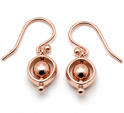 Genuine 9k 9ct 375 Yellow, Rose or White Gold Spinning Belcher Ball Earrings