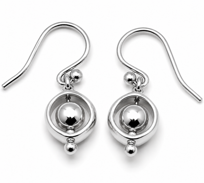 Genuine 9k 9ct 375 Yellow, Rose or White Gold Spinning Belcher Ball Earrings