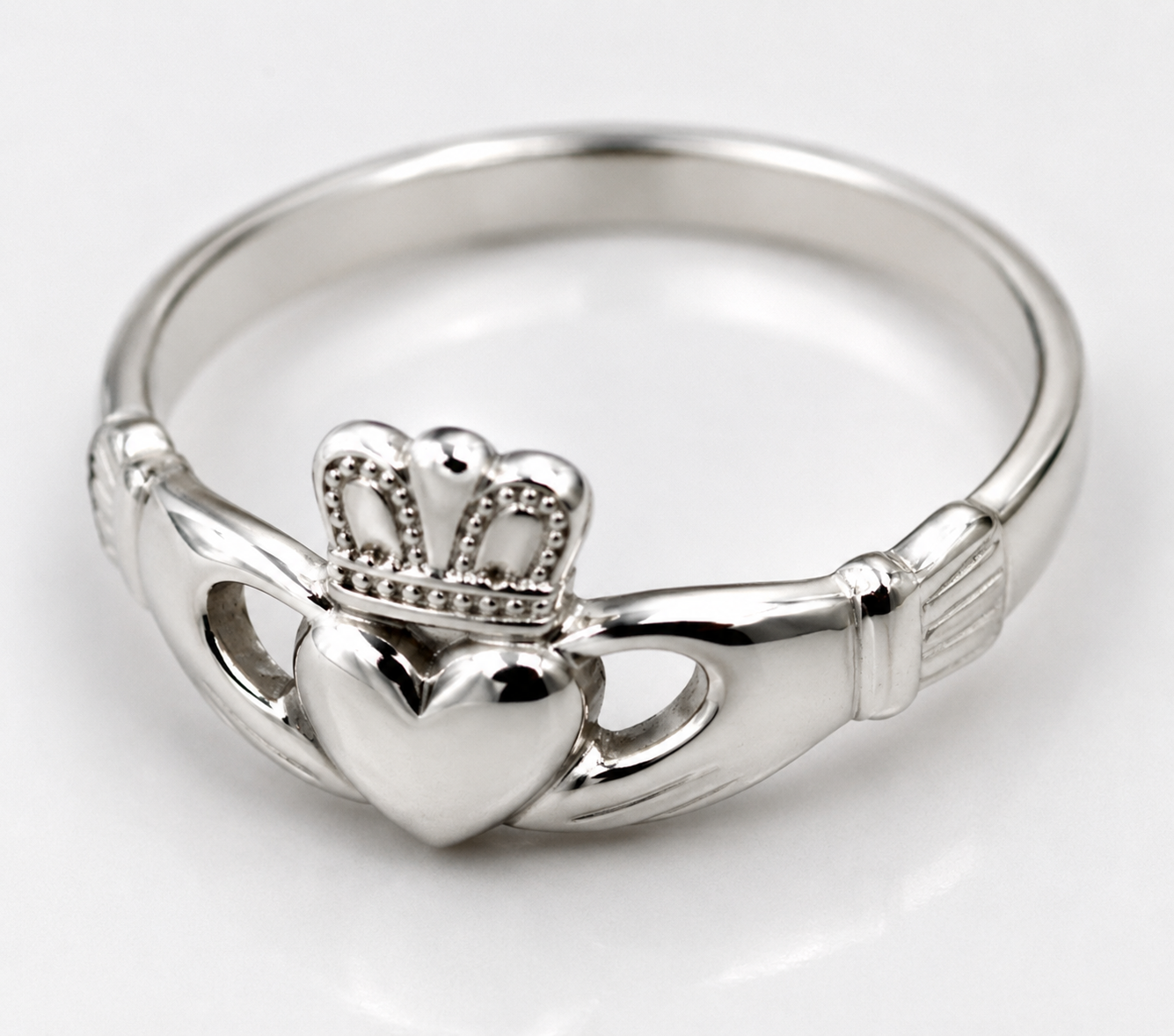 Solid Sterling Silver 925 Irish Claddagh Ring - Choose your size