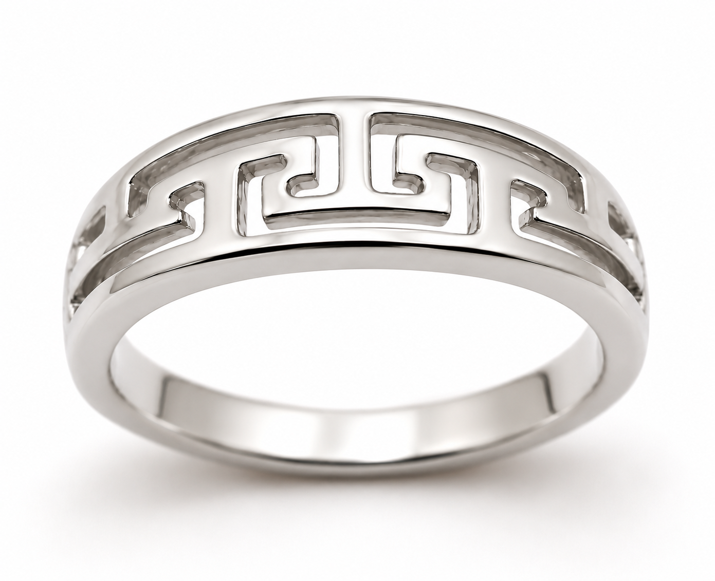 Kaedesigns, Solid 9ct 9k 375 Yellow, Rose or White Gold Celtic Wave Greek Key Ring 328