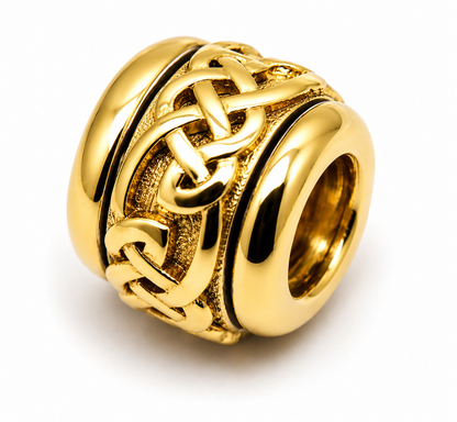 Kaedesigns 9ct 9k 375 Yellow, Rose, White Gold Or Silver Celtic Weave Bead Charm