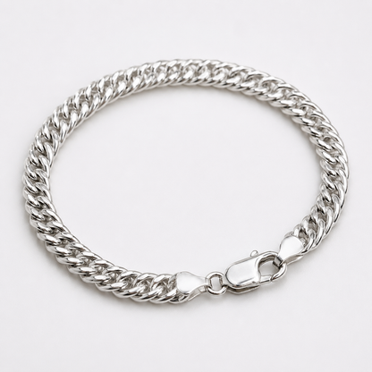 Sterling Silver 925 19cm or 21cm Double Curb Heavy Bracelet