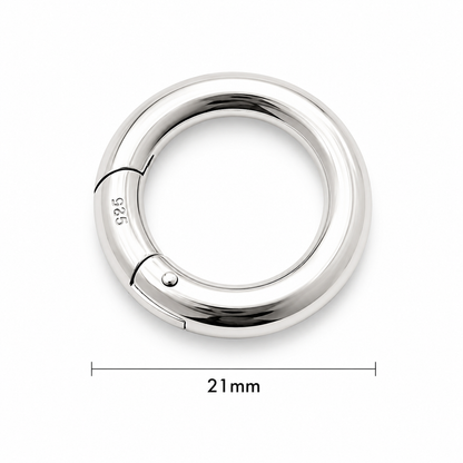 Genuine Large Sterling Silver 14mm, 17mm or 21mm Round Spring Circle Clasp Shortener Polished