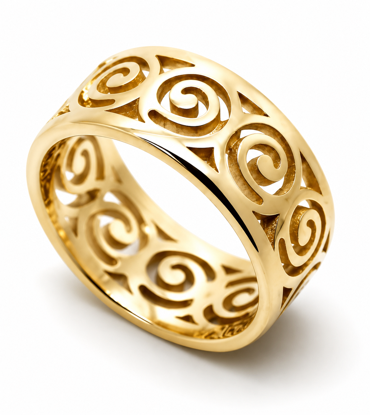 Kaedesigns Solid Genuine 9ct 9k 375 Yellow, Rose or White Gold 7mm Swirl Surf Wave Ring