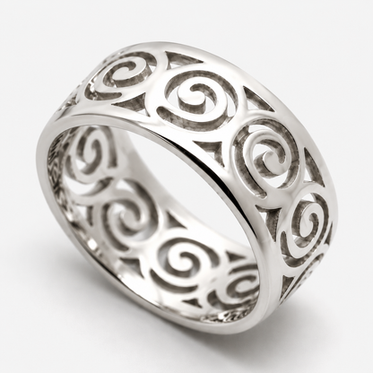 Kaedesigns Solid Genuine 9ct 9k 375 Yellow, Rose or White Gold 7mm Swirl Surf Wave Ring