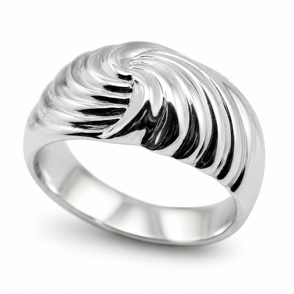 Genuine 9ct 9k 375 Yellow or Rose or White Gold or Sterling Silver Swirl Dress Ring