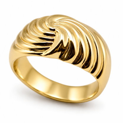 Genuine 9ct 9k 375 Yellow or Rose or White Gold or Sterling Silver Swirl Dress Ring