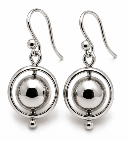 Kaedesigns Genuine 9ct 9k 375 Yellow, Rose or White Gold 12mm Spinning Belcher Ball Earrings