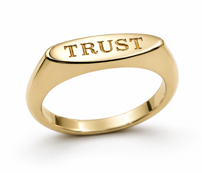 Genuine Solid 9ct 9K 375 Yellow, Rose or White Gold Signet Ring Engraved Initials or Numbers