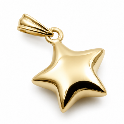 Genuine 9ct 9kt 375 Genuine Yellow, Rose or White Gold Bubble Star Pendant