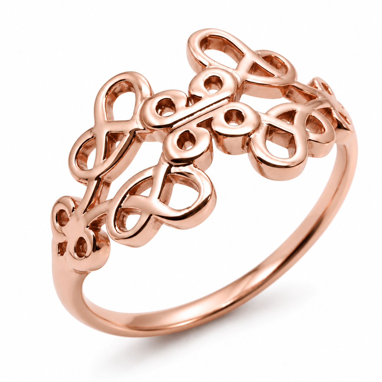 Solid Genuine 9ct 9kt Yellow, Rose and White Gold Hallmarked 375 Fancy Celtic Swirl Ring  421
