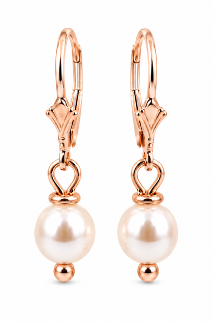 Kaedesigns 9ct 9k 375 Yellow, Rose or White Gold 6mm White Pearl Continental Clip Earrings