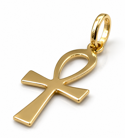 Genuine 9ct 9k 375 Yellow, Rose or White Gold Ankh Key of Life Charm Pendant