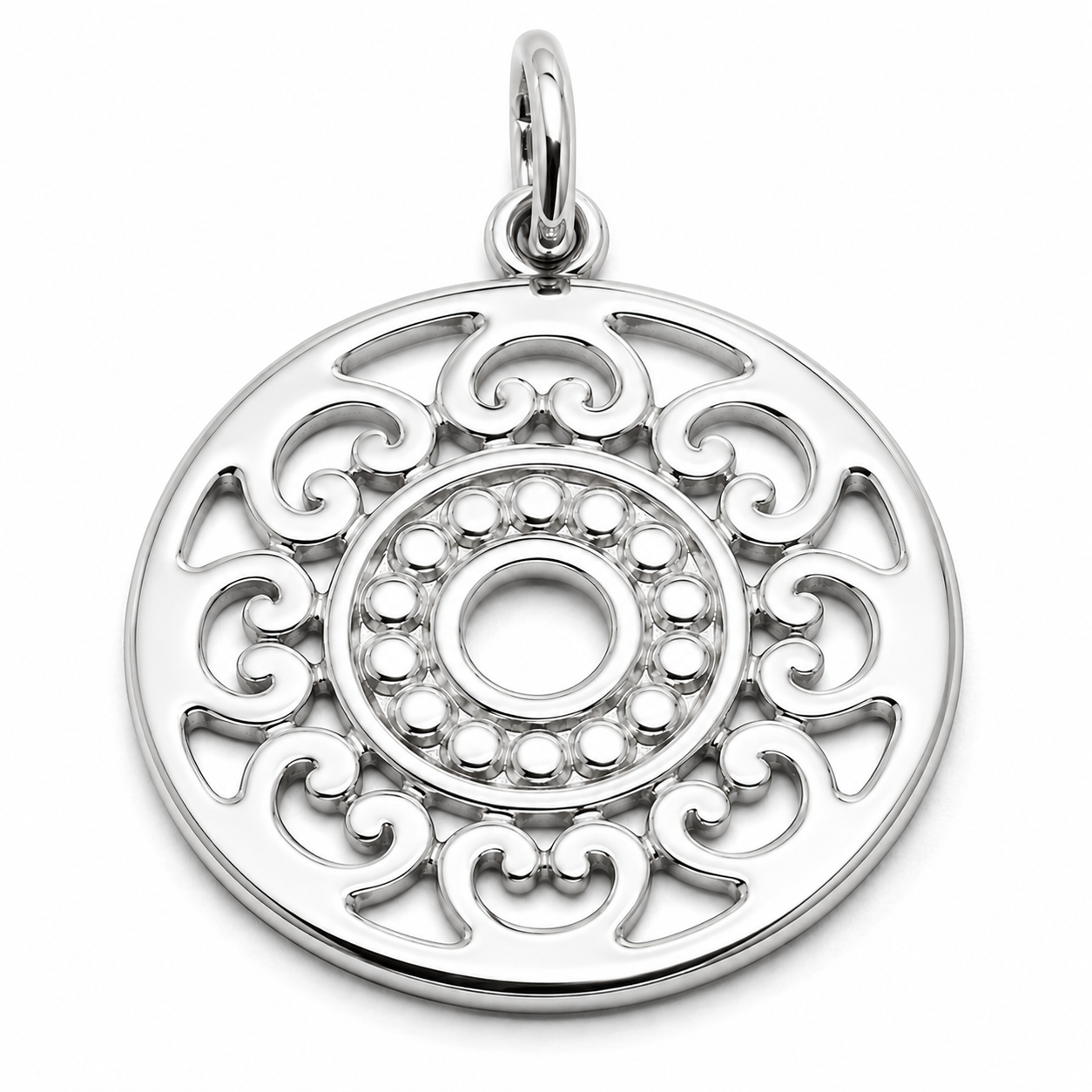 Kaedesigns Genuine 9ct 9k 375 Yellow, Rose or White Gold Circle Filigree Pendant