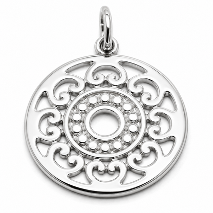 Kaedesigns Genuine 9ct 9k 375 Yellow, Rose or White Gold Circle Filigree Pendant