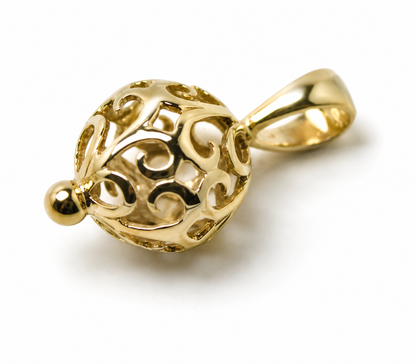 Kaedesigns New Genuine 9ct 9K Yellow, Rose & White Gold 10mm Filigree Ball Pendant