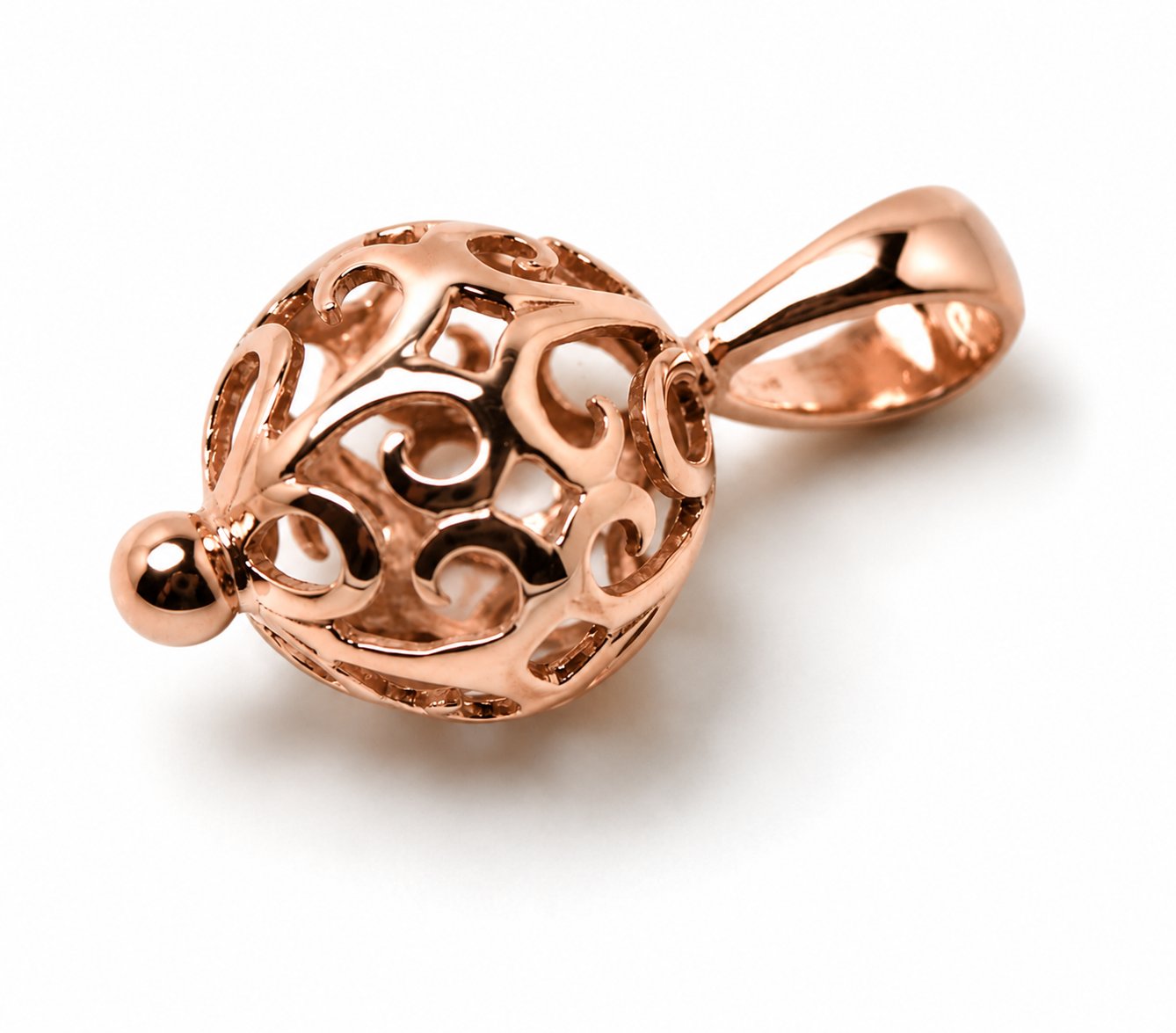 Kaedesigns New Genuine 9ct 9K Yellow, Rose & White Gold 10mm Filigree Ball Pendant